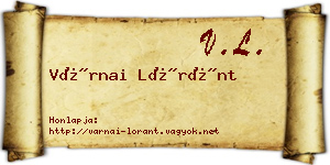 Várnai Lóránt névjegykártya