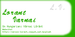 lorant varnai business card